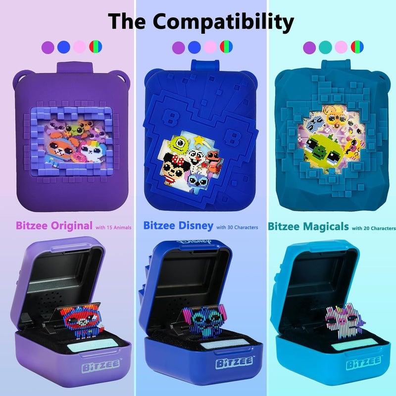 JCHPINE Silicone Cover Case for Bitzee Disney Interactive Digital Pet and Case, Protective Skin Sleeve for Bitzee Disney Virtual Electronic Pets (Blue) - Image 4